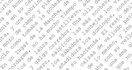 Couriser, muestra de texto